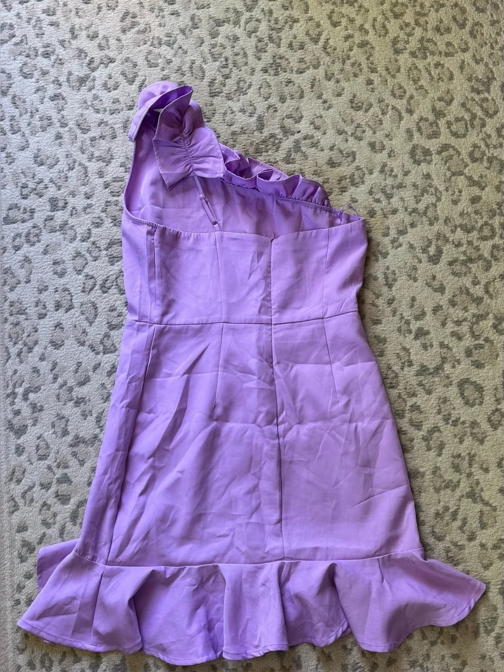 TCEC Lavender One-Shoulder Ruffle Dress - Picture 2 of 2